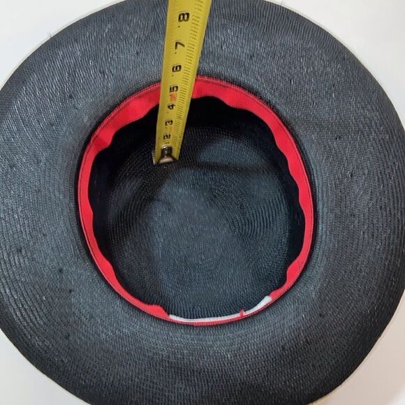 VTG, Joe Bill Miller Made In USA  Straw Elegant Black And Gold Structured Brim